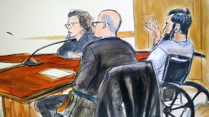 Court sketch of New York attacker Sayfullo Saipov