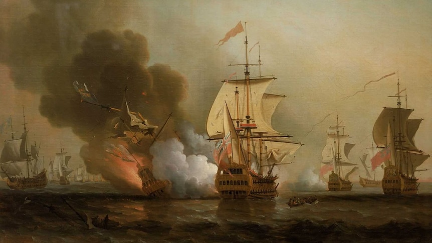 Samuel Scott painting Action off Cartagena