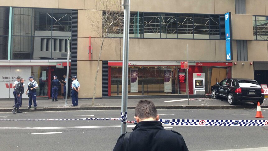 Ram raid on Westpac bank in Sydney CBD