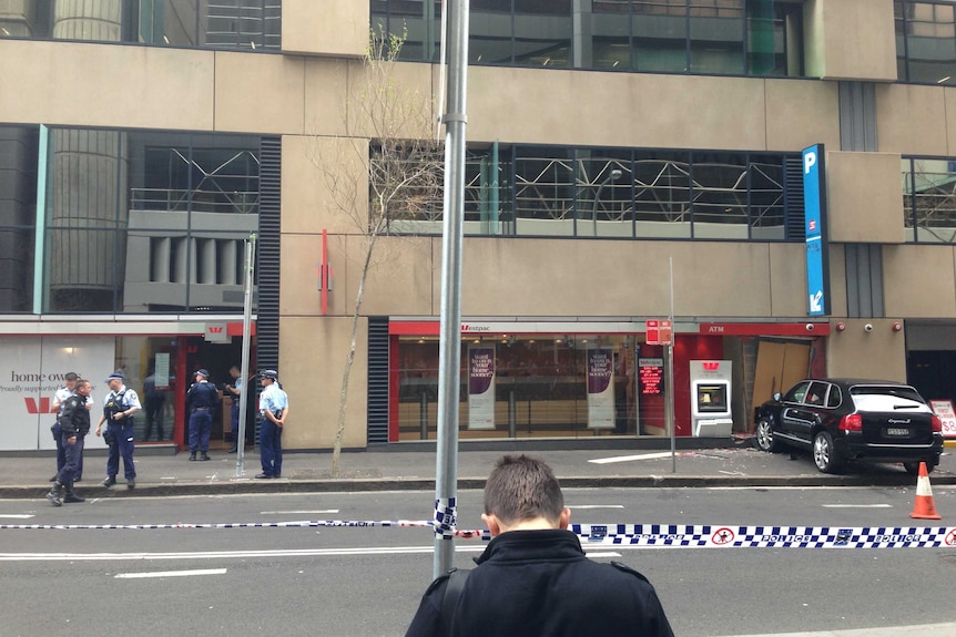 Ram raid on Westpac bank in Sydney CBD