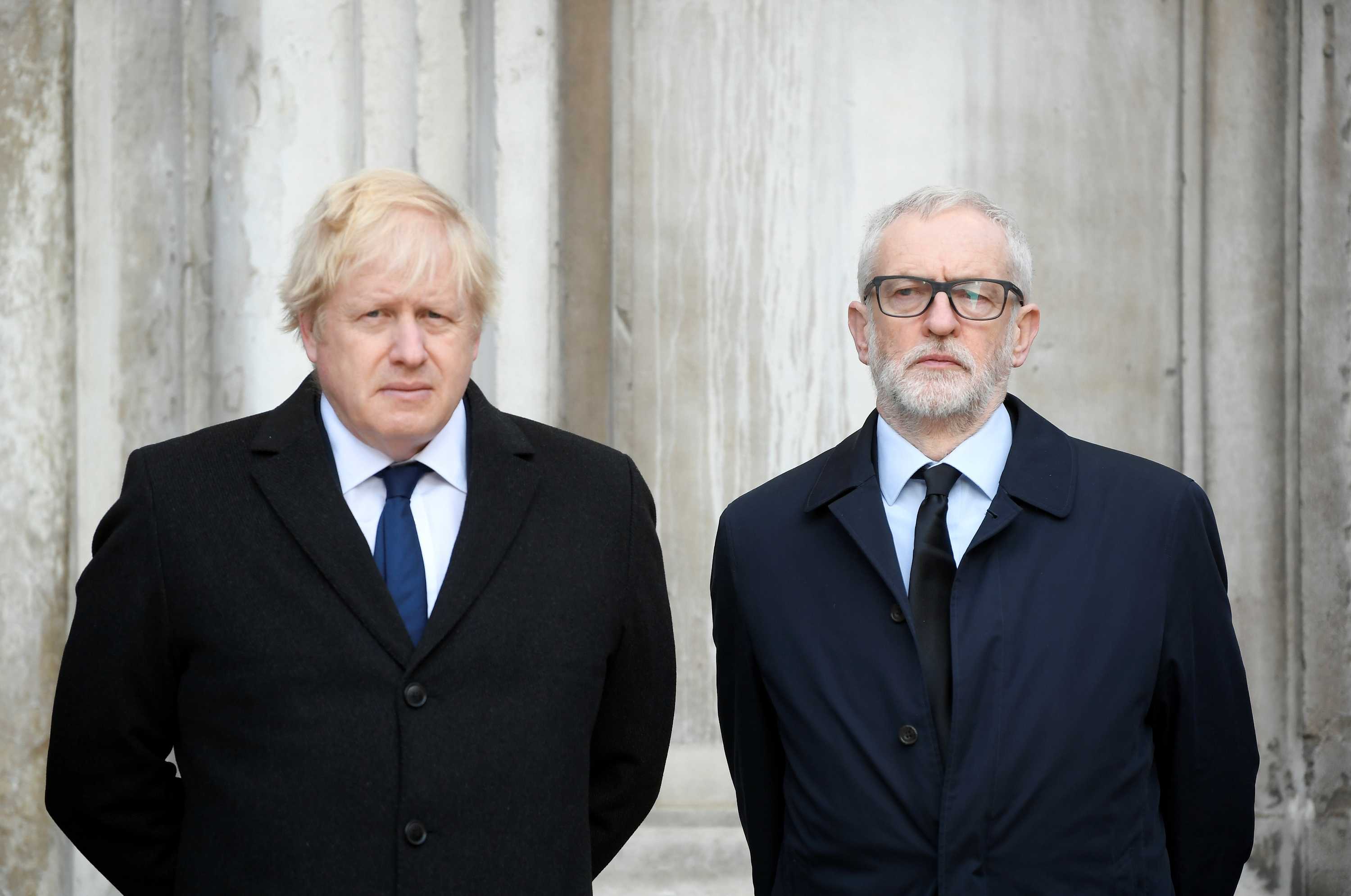 Boris Johnson and Jeremy Corbyn standing next to each other