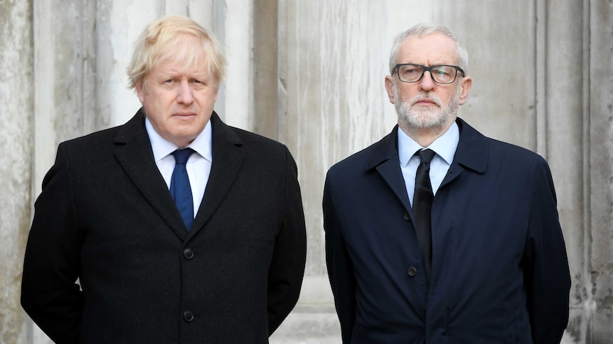 Boris Johnson and Jeremy Corbyn standing next to each other