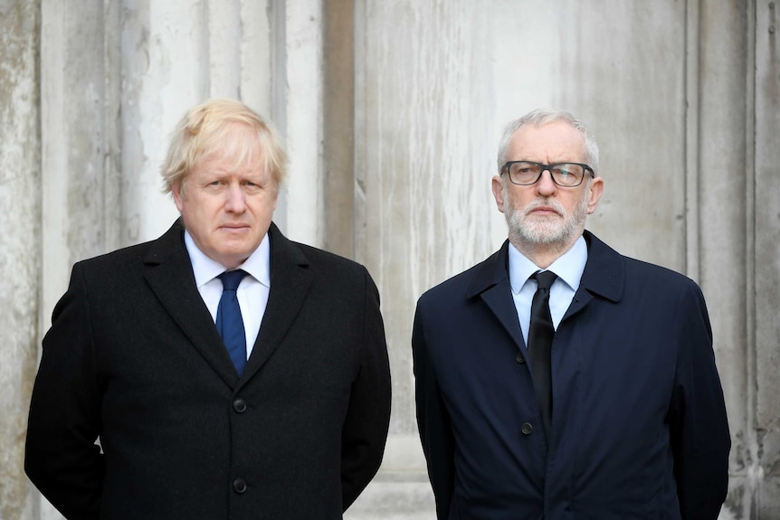Boris Johnson and Jeremy Corbyn standing next to each other