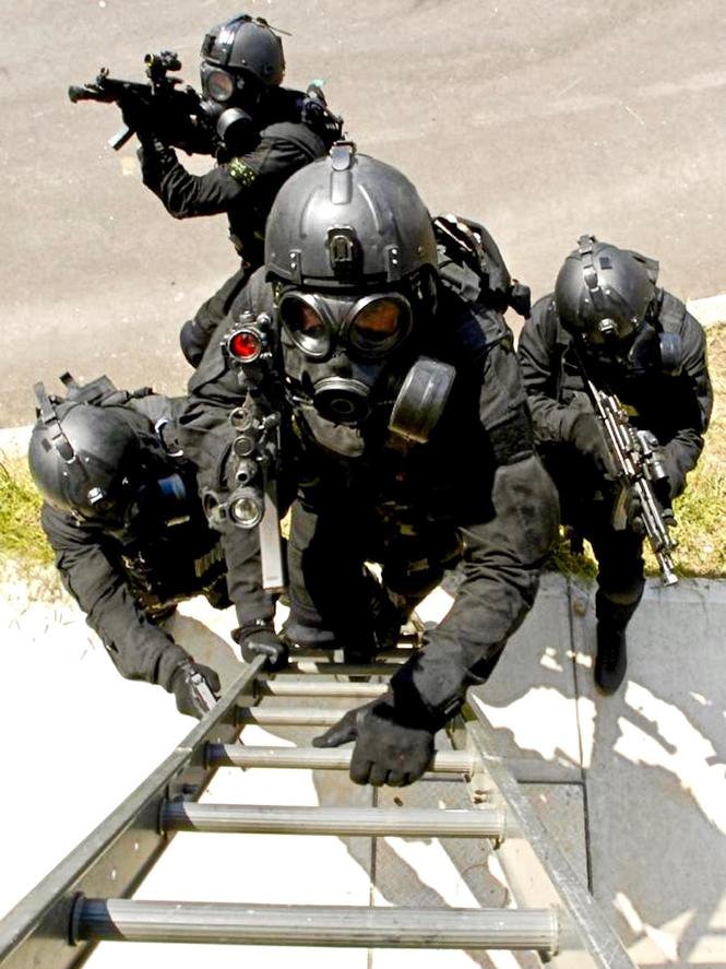 Tactical Assault Group personnel conducting an exercise, undated photo.