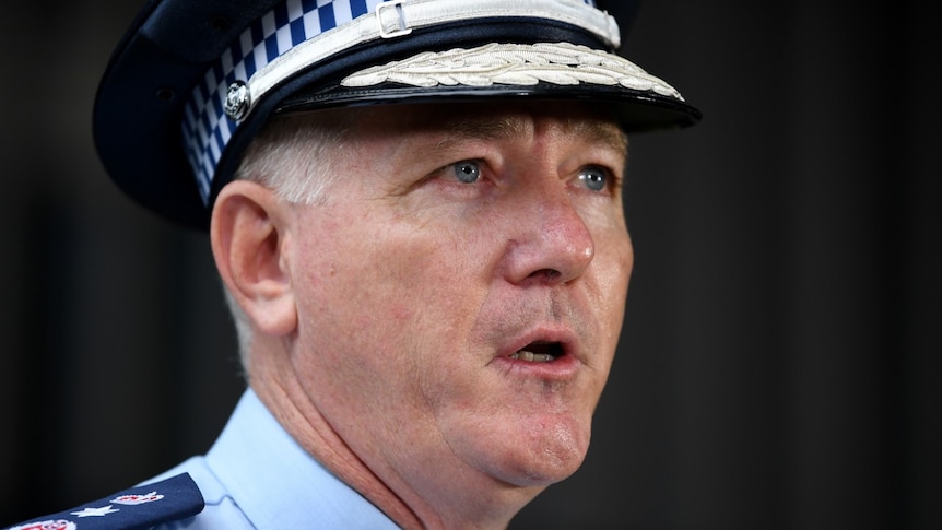 Police Commissioner Mick Fuller speaks at a press conference