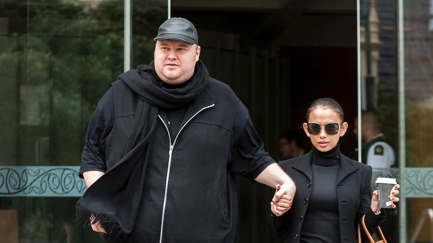 Megaupload founder Kim Dotcom and his wife Mona Schmitz leave the New Zealand Court of Appeals in Wellington