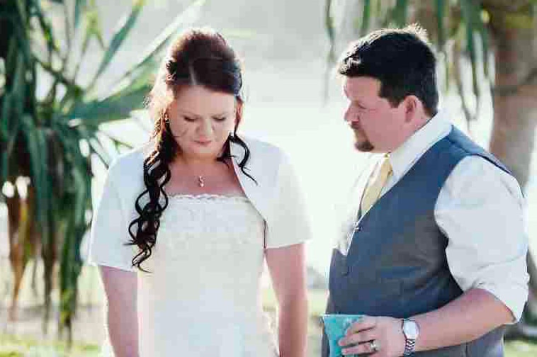 James Day pictured with his wife Jennifer on their wedding day.