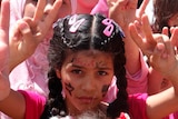 Children protest against Syria's president
