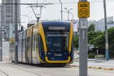 Gold Coast light rail approaching tram