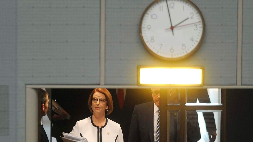 Julia Gillard enters House of Representatives question time