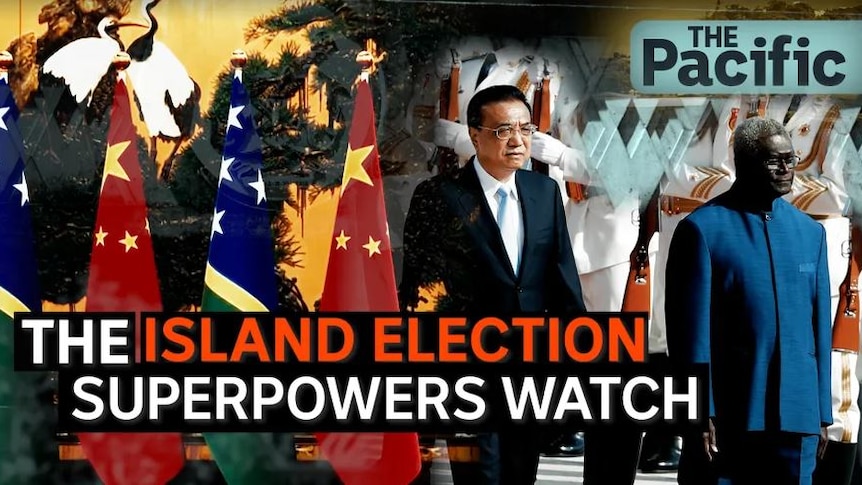 Two men stand in suits next to flags. Text reads: The Island election superpowers to watch. The Pacific.
