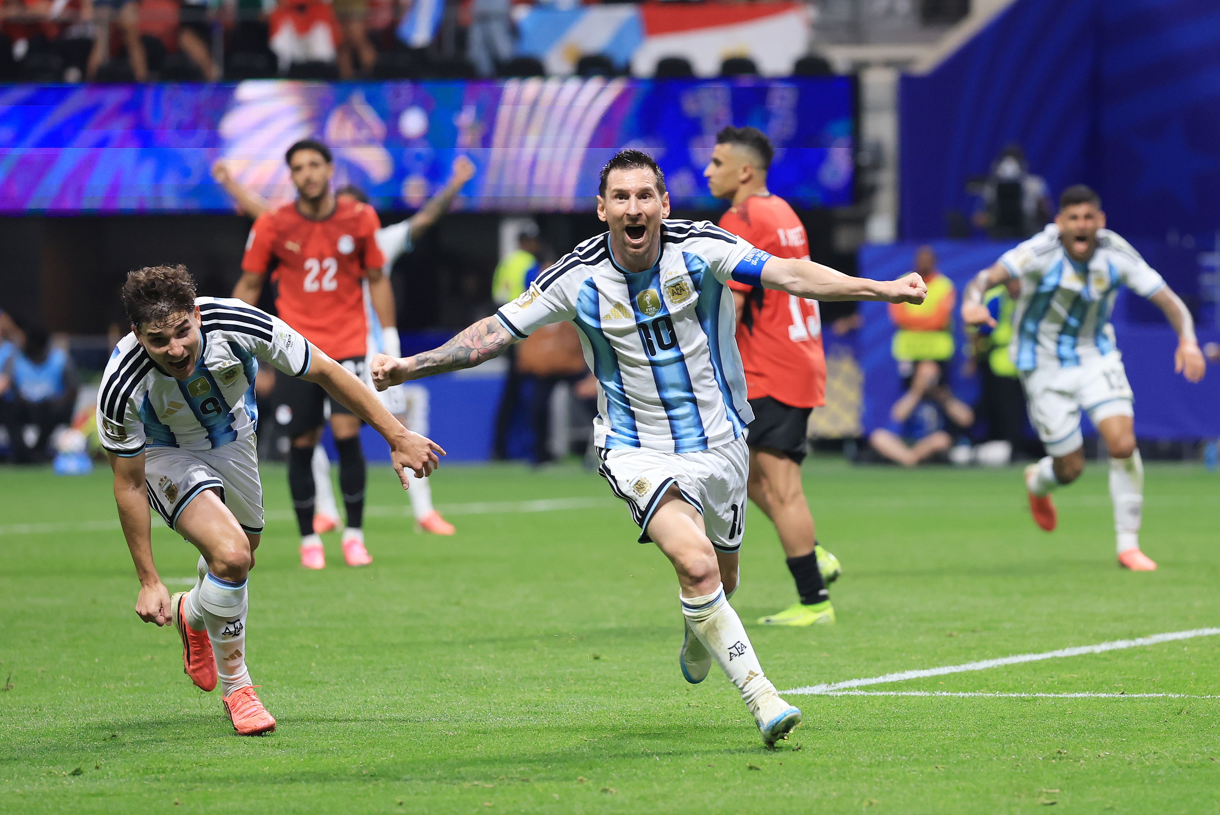 Lionel Messi celebrates