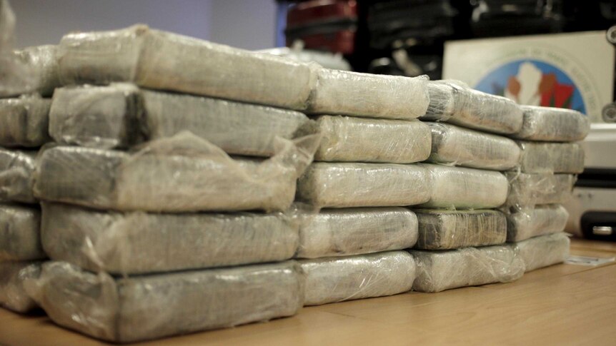 Part of the 1.3 tonnes of pure cocaine seized by French police.