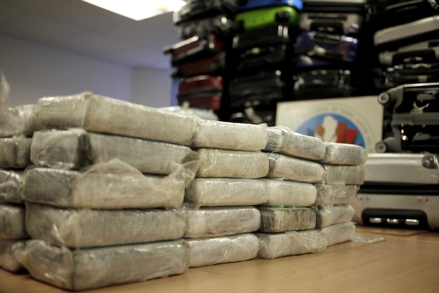 Part of the 1.3 tonnes of pure cocaine seized by French police.