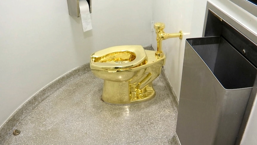 A completely solid gold toilet