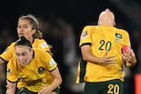 Australia players look pained after a penalty miss at the Women's World Cup.