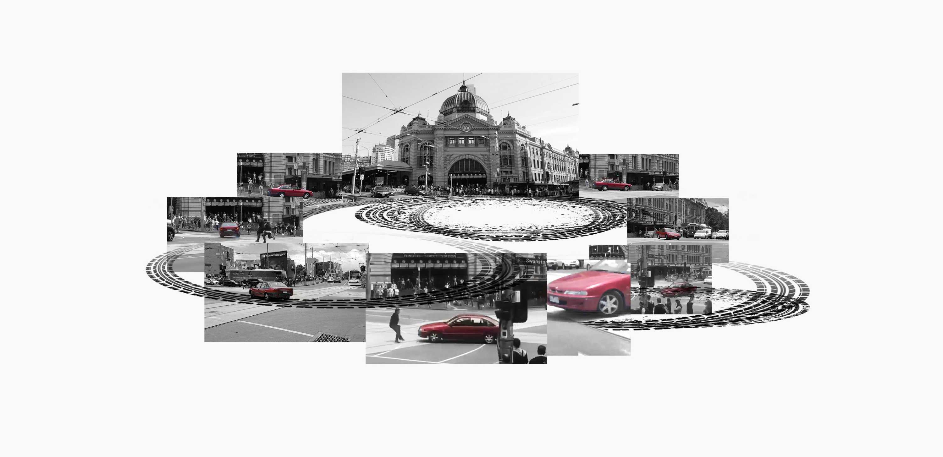 James Gargasoulas does burnouts in front of Flinders St Station in Melbourne