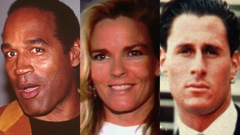 A composite image of OJ Simpson, Nicole Brown Simpson and Ron Goldman.
