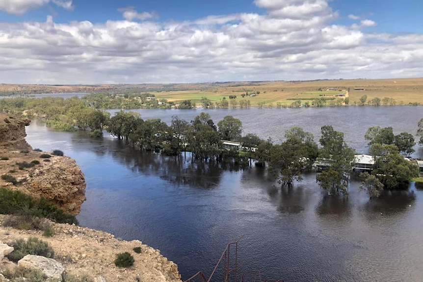 A town in the middle of a river