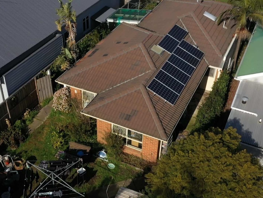 Solar panels on the roof of a house