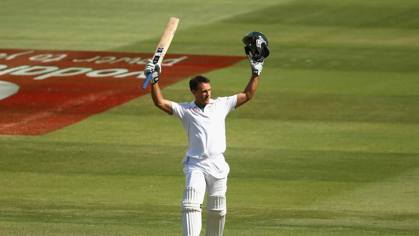Brilliant innings... Faf du Plessis scored a superb unbeaten 110 on debut.