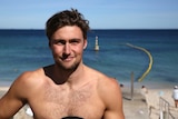 Sam Dobney, 21, at Cottesloe Beach.