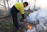 Peter Dixon conducting a cultural burn