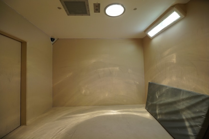 Inside a padded prison cell for solitary confinement