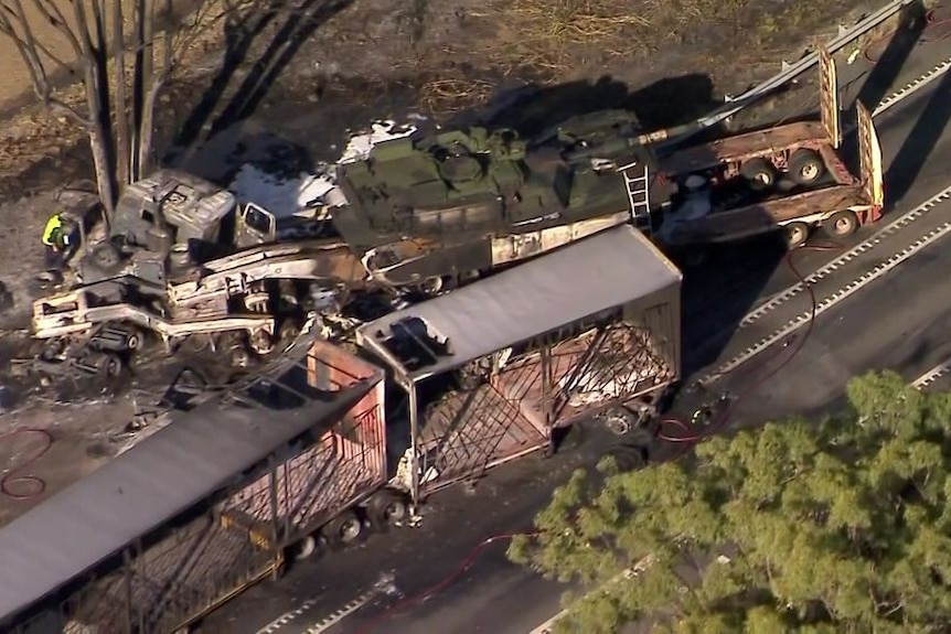 Army tank involved in Bruce Highway crash