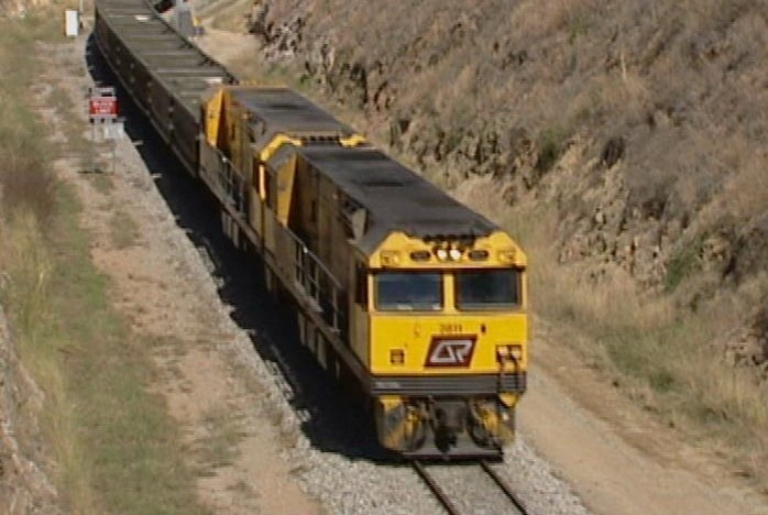 QR coal train moving along track in central Queensland (ABC News, file image)