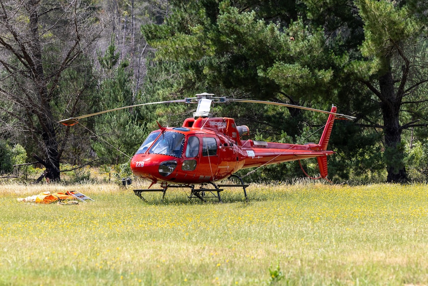 A red helicopter 