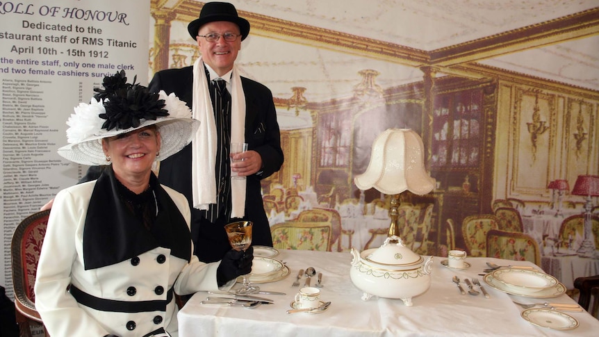 Carmel Bradburn and Andreas Storic, from Adelaide, dress in period costume