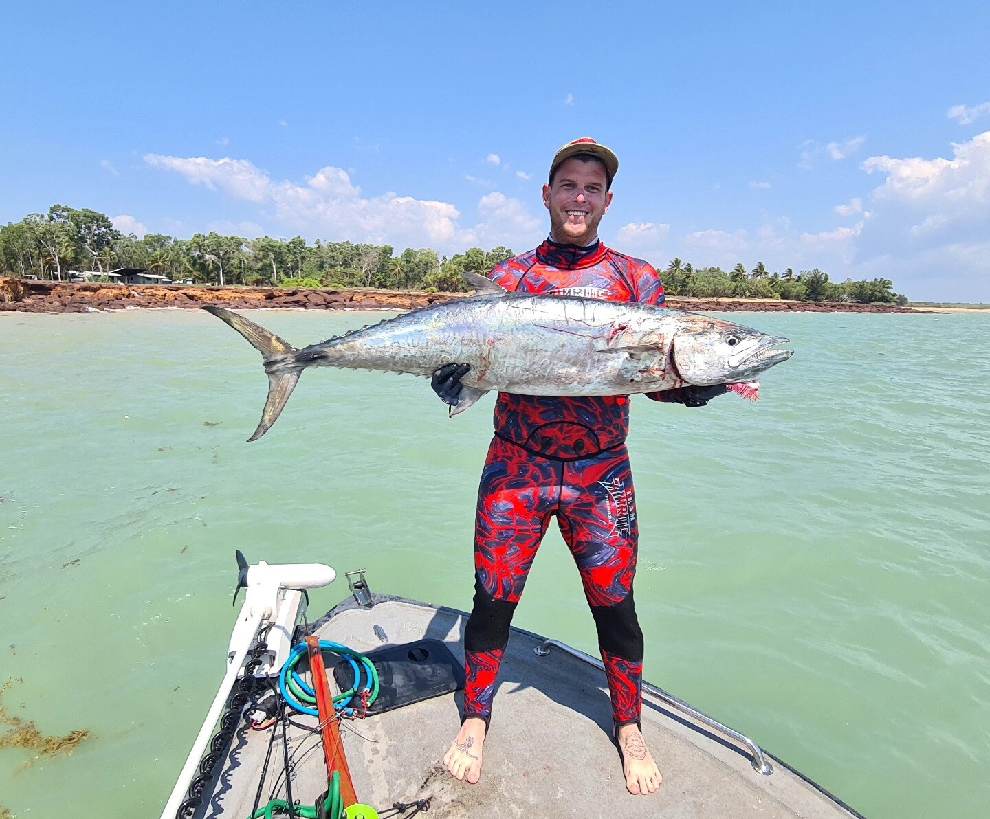 A spanish mackerel caught spearfishing in the Top End