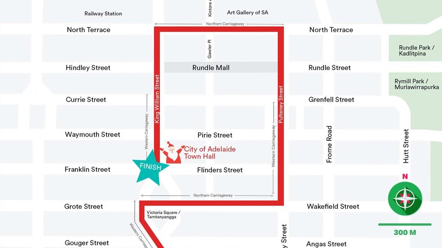 A map of Adelaide's CBD