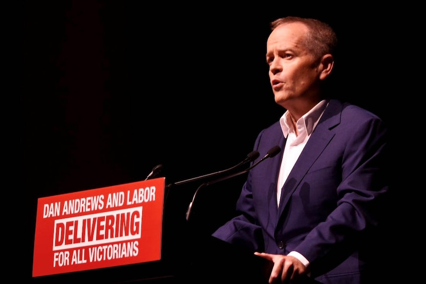 Bill Shorten addresses the ALP election launch.