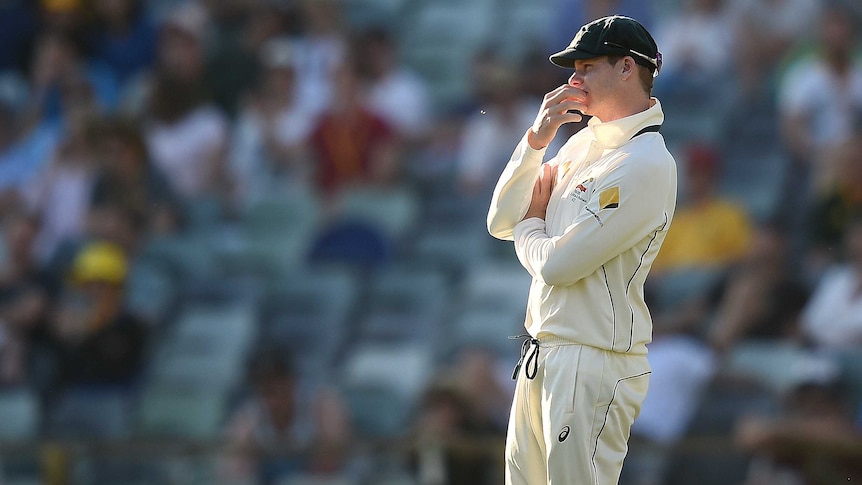 Australian captain Steve Smith on day two of the first Test against Sth Africa at the WACA.