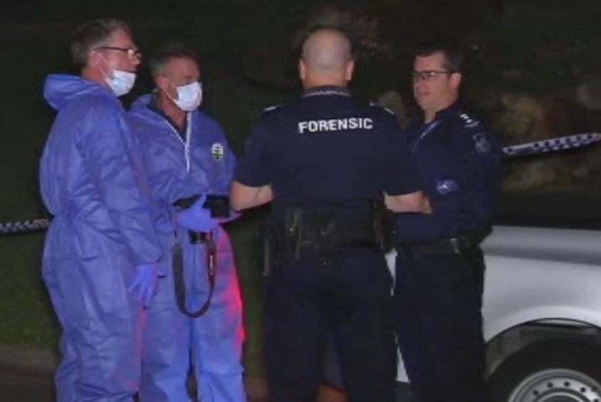 Police at Coomera on Wednesday night January 21, 2015 for double murder