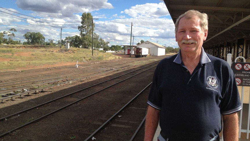 Murweh Mayor Denis Cook at Charleville train station in south-west Qld in April, 2013