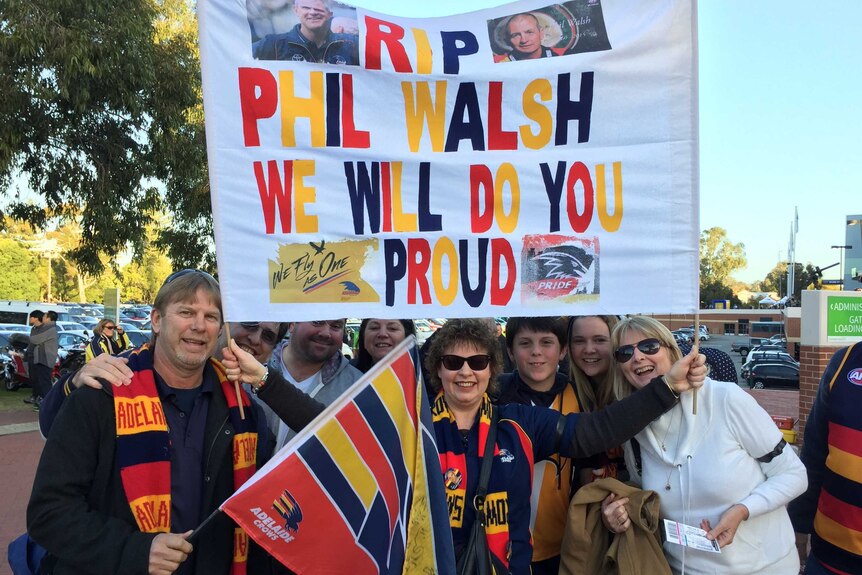 Adelaide Crows fans outside Subiaco Oval, 2