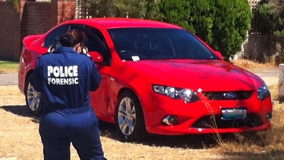 Police examine vehicle