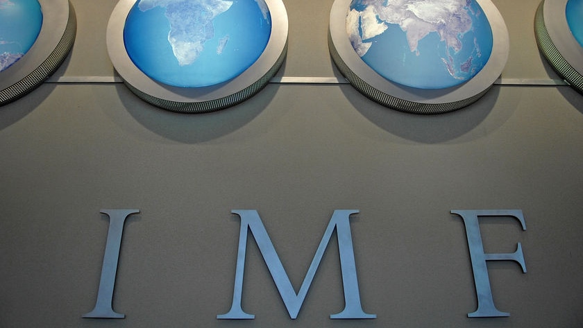 The IMF nameplate is displayed on a wall