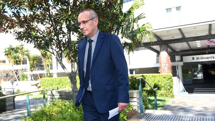 South Sydney chief executive John Lee leaves St Vincent's Hospital