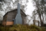 Old Pelion Hut in mist