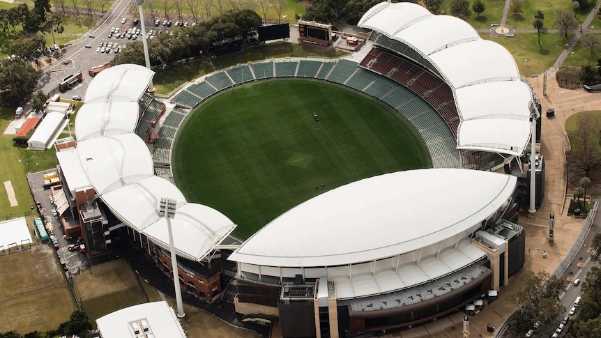 A photo of Adelaide Oval taken from above.