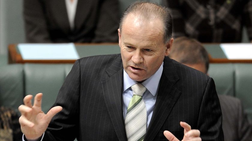 Acting Treasurer Lindsay Tanner speaks during House of Representatives question time, 2008.