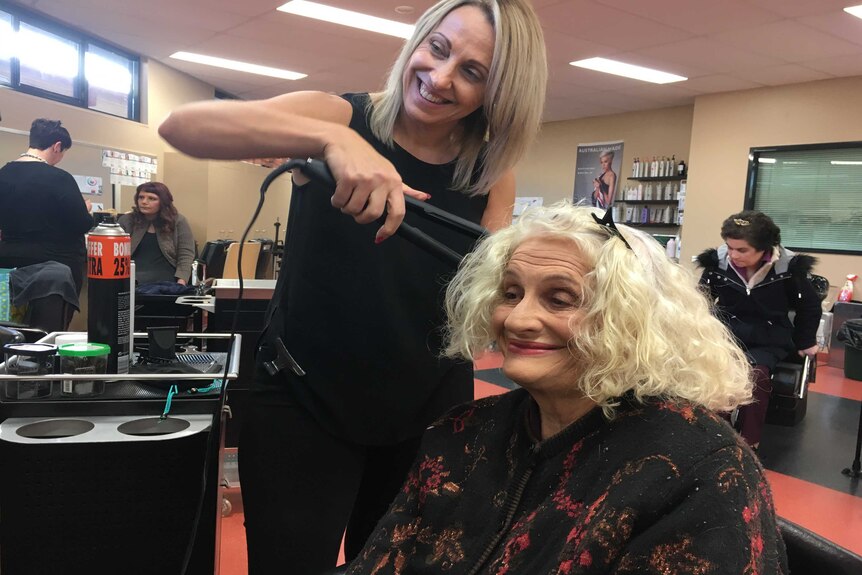 Hairdresser Tania Cavanagh volunteered to help the women get ready