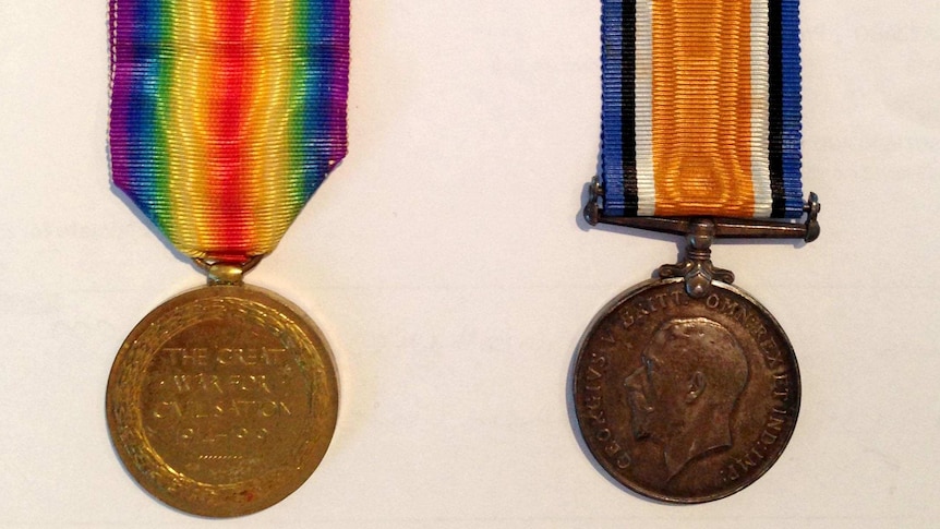 Cyril McCarthy's WWI service medals.