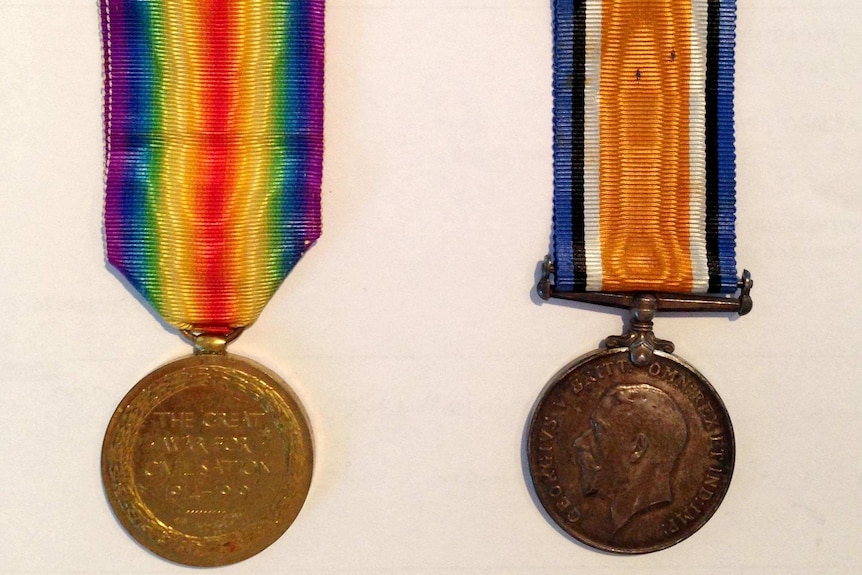 Cyril McCarthy's WWI service medals.