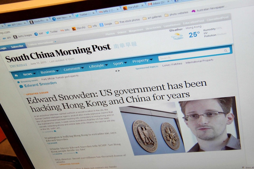 Edward Snowden on South China Morning Post website.