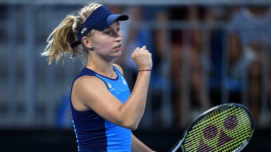 Daria Gavrilova celebrates during Sydney International